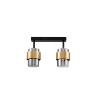 9236387 Плафонска светилка SIANNA 2xE27 Smoke Glass & Brass gold Metal Nova Luce